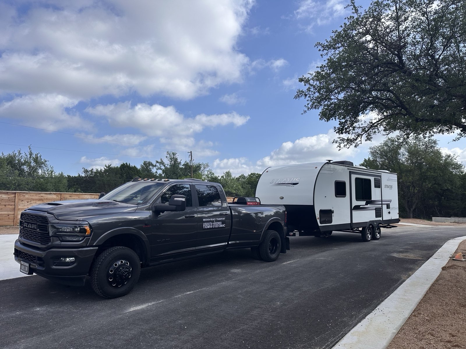 Customer travel trailer transport from Georgetown to Leander, TX